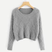 Shein Solid Crop Sweater