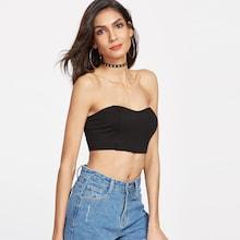 Shein Elasticized Strappy Back Bandeau Top