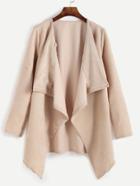 Shein Apricot Drape Front Coat