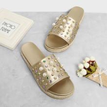 Shein Rhinestone Design Flatform Sandals