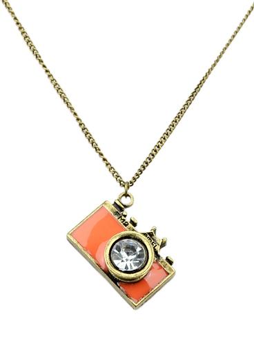 Shein Orange Camera Pendant Necklace