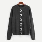 Shein Drop Shoulder Crisscross Detail Sweater