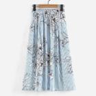 Shein Vertical-striped Florals Skirt