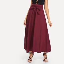 Shein Knot Front Zip Up Back Skirt
