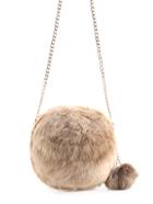 Shein Faux Fur Overlay Crossbody Bag With Pom Pom