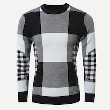 Shein Men Contrast Plaid Jumper