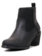 Shein Black Chunky Heel Vintage Pu Boots