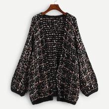 Shein Plus Open Front Longline Cardigan