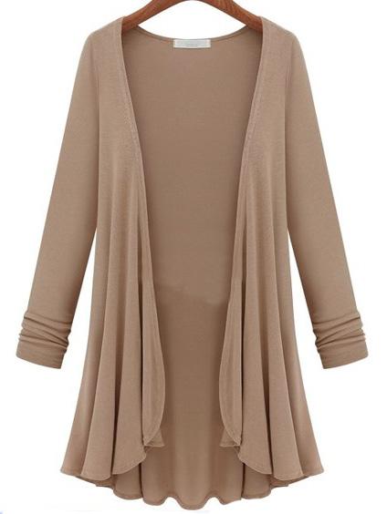 Shein Khaki Long Sleeve Plus Top