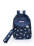 Shein Cartoon Print Nylon Backpack With Pencil Bag
