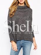 Shein Grey High Neck Sweater