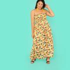 Shein Plus Pineapple Print Smock Cami Dress
