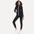 Shein Striped Front Hooded Jumpsuit