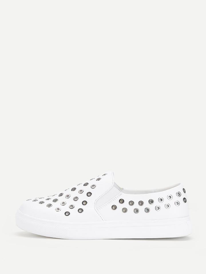 Shein Grommet Design Round Toe Shoes