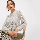 Shein Bishop Sleeve Loose Knit Sweater
