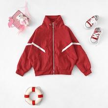 Shein Toddler Girls Cartoon & Letter Drawstring Detail Jacket
