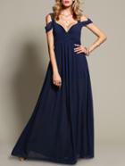 Shein Navy Cold Shoulder Maxi Dress