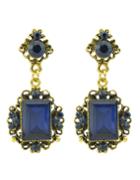 Shein Blue Rhinestone Drop Stone Earrings