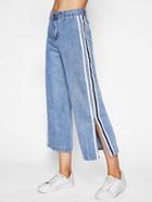 Shein Contrast Side Stripe Wide Leg Jeans