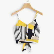 Shein Knot Back Geo Print Cami Top