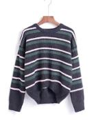 Shein Striped Drop Shoulder Sweater