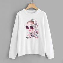 Shein Girl Patched Front Drop Shoulder Jumper