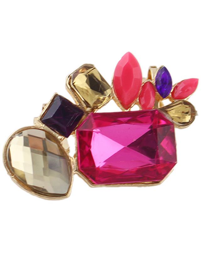 Shein Best Seller Colored Stone Big Women Clip-on Earrings