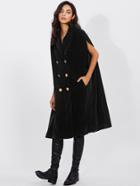 Shein Double Breasted Long Poncho Coat