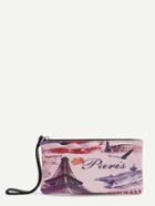 Shein Beige Tower Print Pu Wallet
