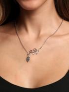Shein Olive Leaf And Owl Pendant Link Necklace