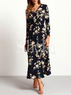 Shein Long Sleeve Floral Maxi Dress