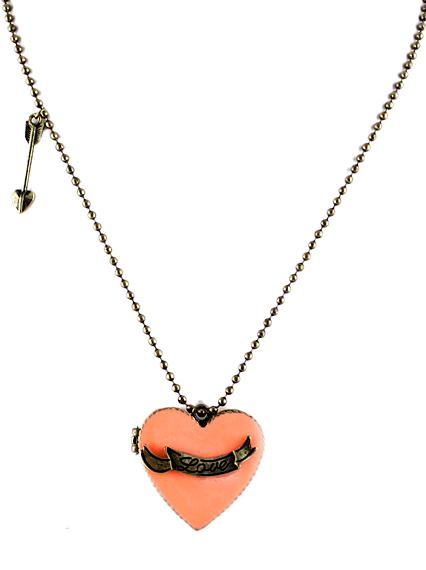 Shein Orange Box Heart Crystal Openable Rhinestone Designs Pendant Necklace