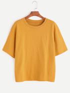 Shein Mustard Basic Tee