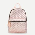 Shein Pocket Front Quilted Pu Backpack