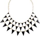 Shein Black Gemstone Triangle Chain Necklace