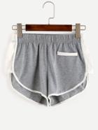 Shein Heather Grey Contrast Binding Shorts