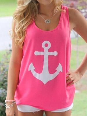 Shein Pink Anklet Print Tank Top