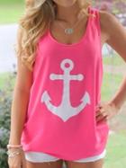 Shein Pink Anklet Print Tank Top