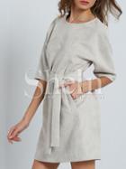 Shein Grey Crew Neck Belted Pocket Dress