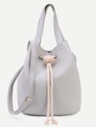 Shein Grey Pebbled Pu Drawstring Bucket Bag