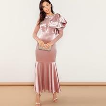 Shein Exaggerate Ruffle Trim Bodycon Dress