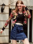 Shein Floral Embroidered Mesh Jacket