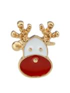 Shein Deer 1pc Christmas Jewelry Enamel Santa Snowflake Bell Deer Gift Box Snowman Ear Cuff Cartilage Clip Earrings