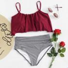 Shein Two Tone Flounce Bikini Set