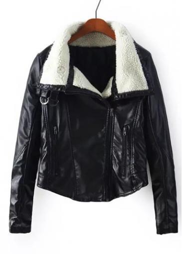 Rosewe New Arrival Long Sleeve Zipper Closure Black Coat