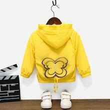 Shein Toddler Girls Patched Detail Hooded Jacket