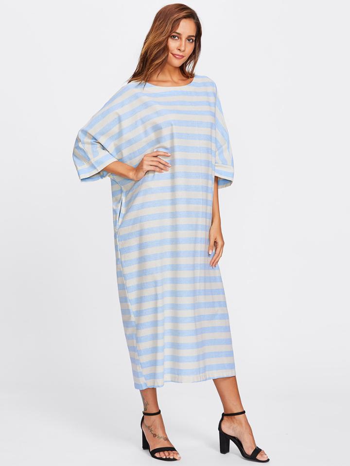 Shein Contrast Stripe Batwing Dress