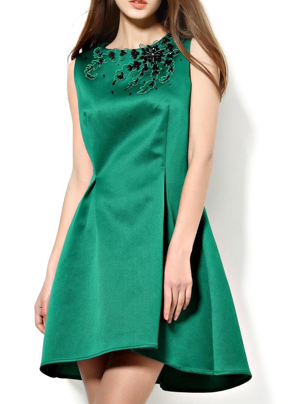 Shein Green Beading High Low Dress