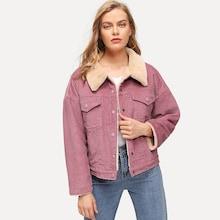 Shein Corduroy Jacket With Borg Collar