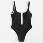 Shein Button Front Swimsuit